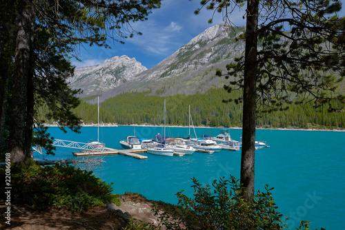 lake minnewanka marina, banff national park photo