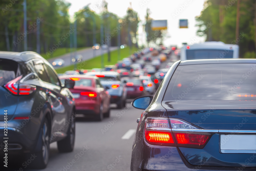 traffic on the Central city street during rush hour