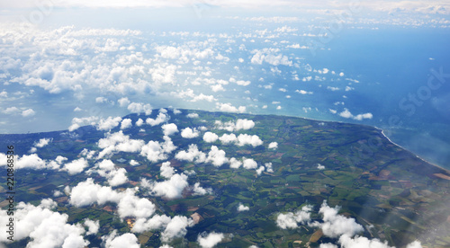 Cuadro en lienzo Aerial view of a patchwork countryside