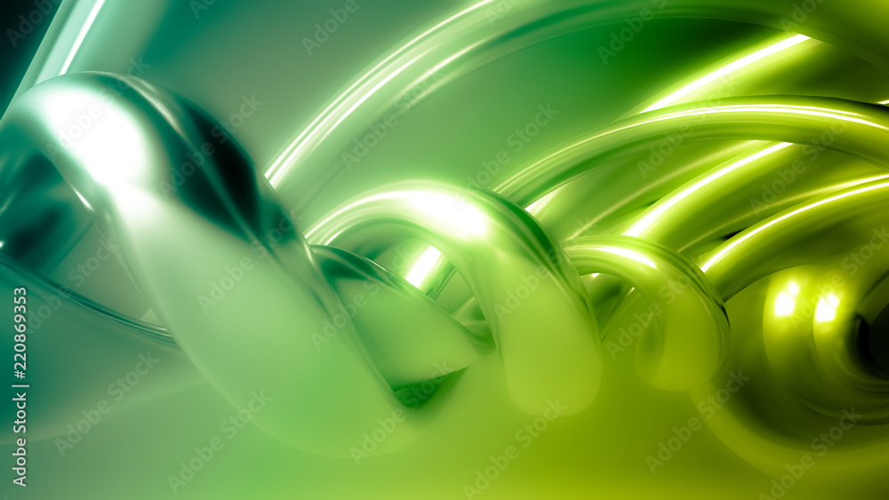 Beautiful green seamless background with three-dimensional shapes and waves. 3D illustration, 3D rendering. Beautiful green seamless background with three-dimensional shapes and waves. 3D illustration, 3D rendering.