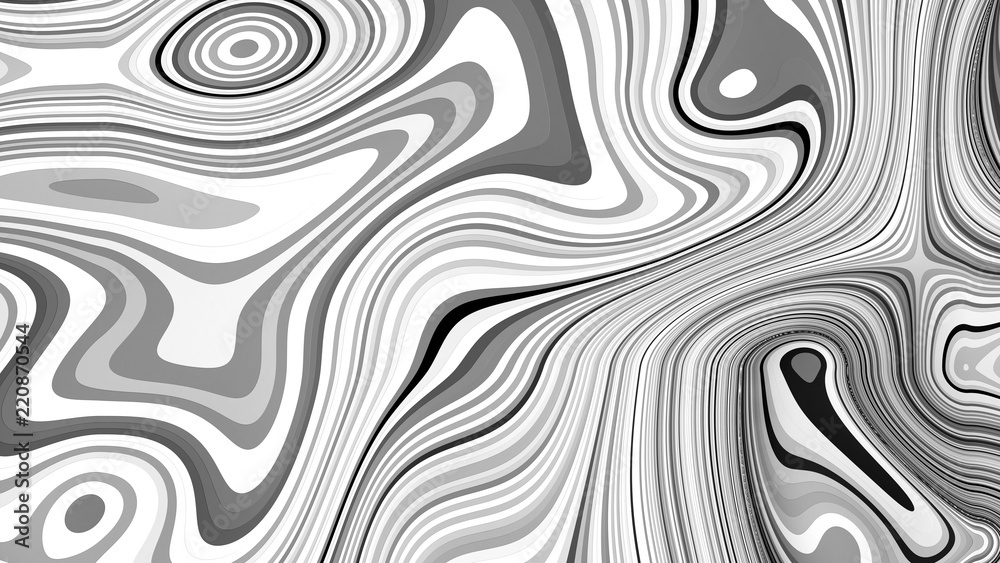 Beautiful, unusual, volumetric texture. Black and white. 3d illustration, 3d rendering.