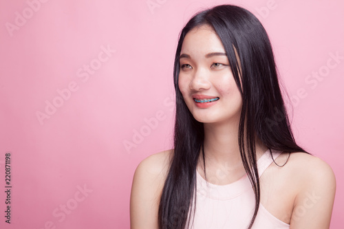 Portrait of beautiful young Asian woman.