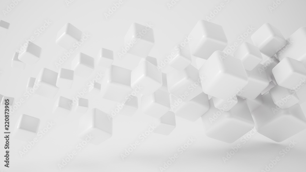 White abstract background. 3d illustration, 3d rendering.