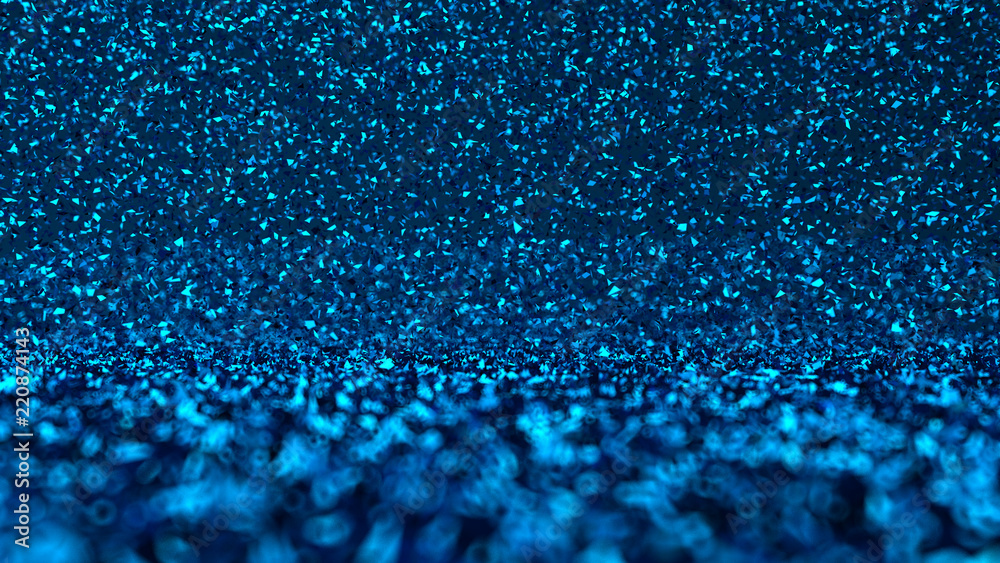 Obraz premium Blue background with sparkles - razfokus, Bokeh, flare, particle