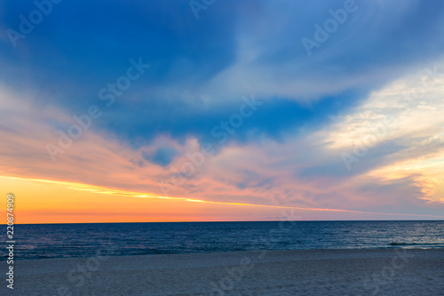 sunset on the beach.