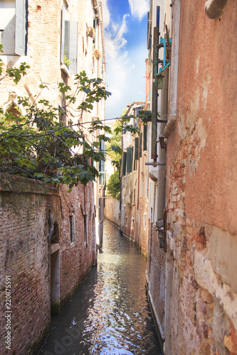 Beautiful view of one of the Venetian canals in Venice, Italy