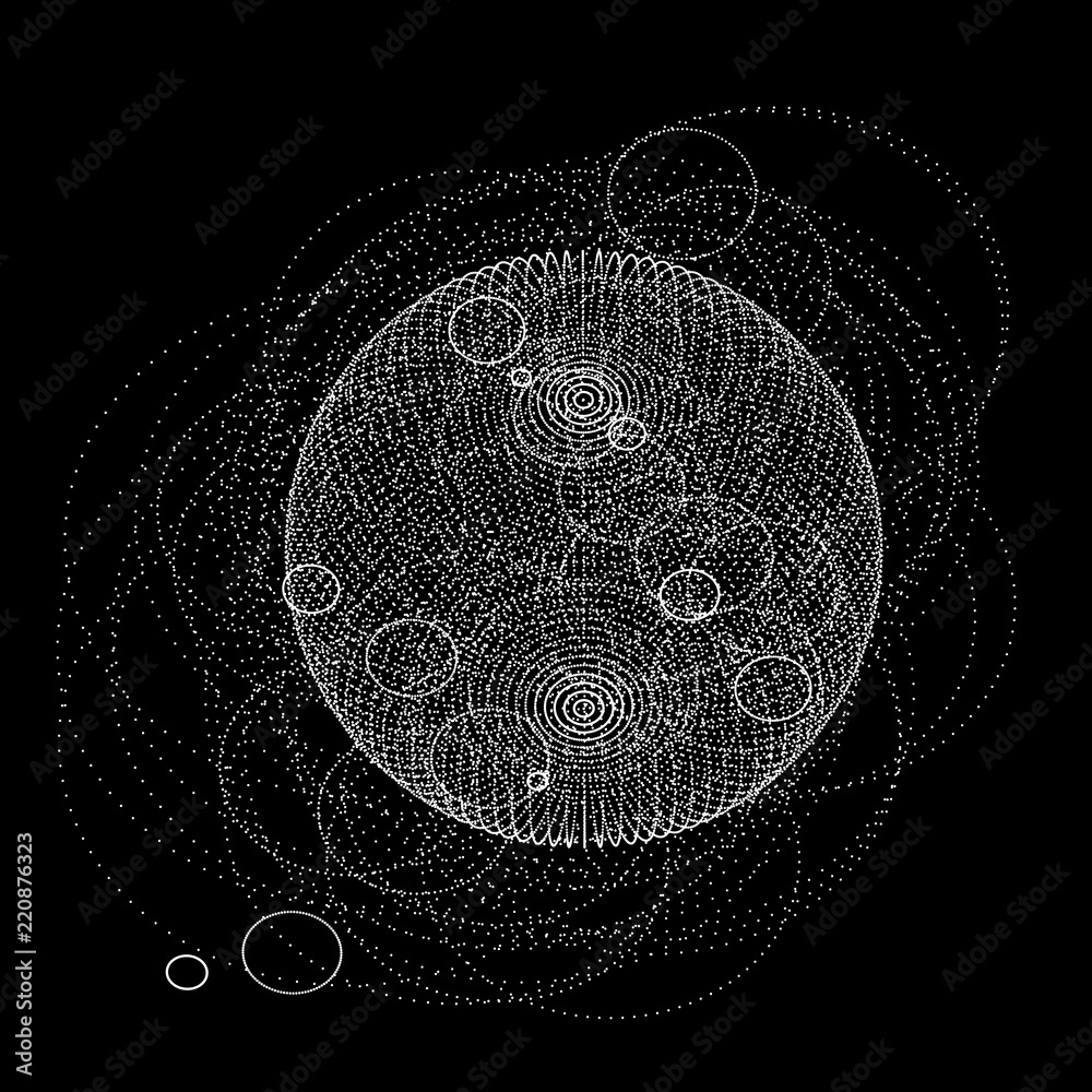 3d sphere made of points. Particle circle. Abstract vector sphere. Сircular 3d ornament. Vector ilustration. 3d sphere made of points. Particle circle. Abstract vector sphere. Сircular 3d ornament. Vector ilustration.