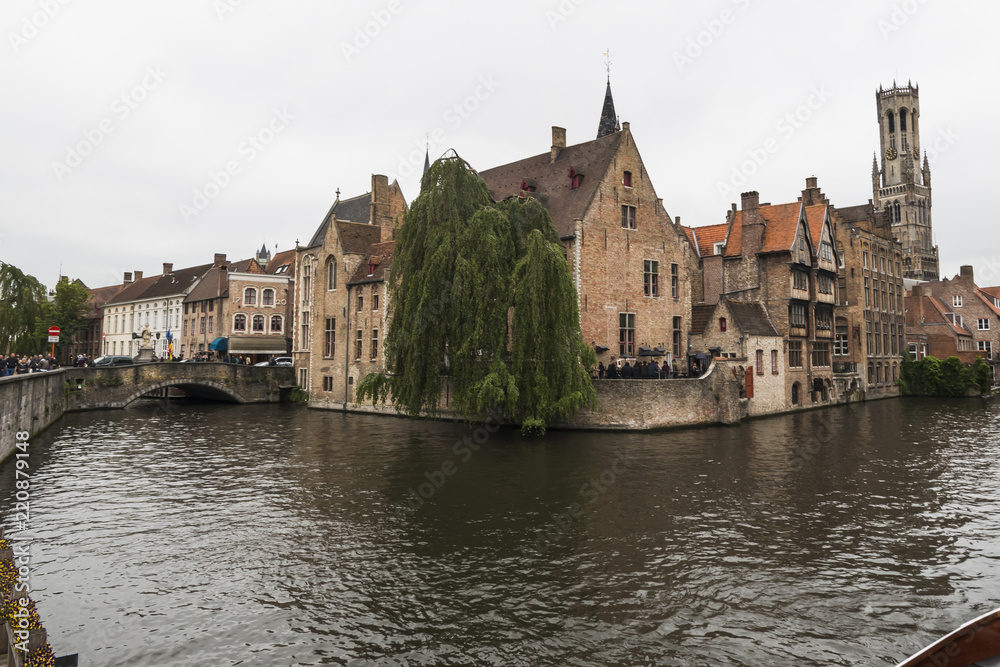 Bruges (Brugge) cityscape with water canal, Flanders, Belgium