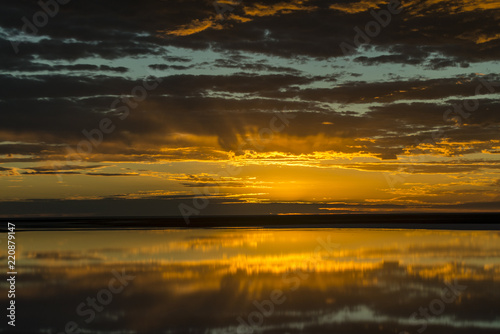 Sunrise over Lake Eyre, Australia (Aerial Photo)