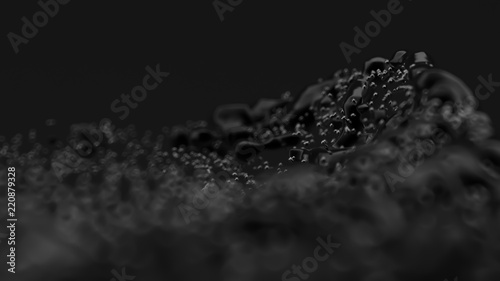 Black background with particles. 3d illustration, 3d rendering.