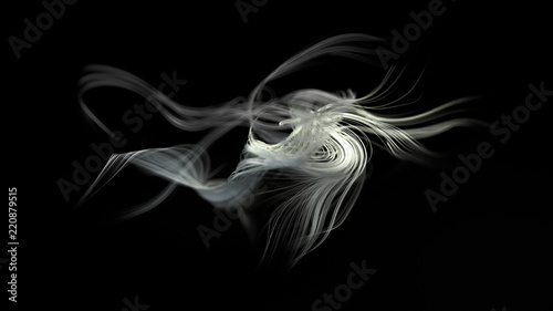 Abstraction gold fractal. 3d illustration, 3d rendering. background