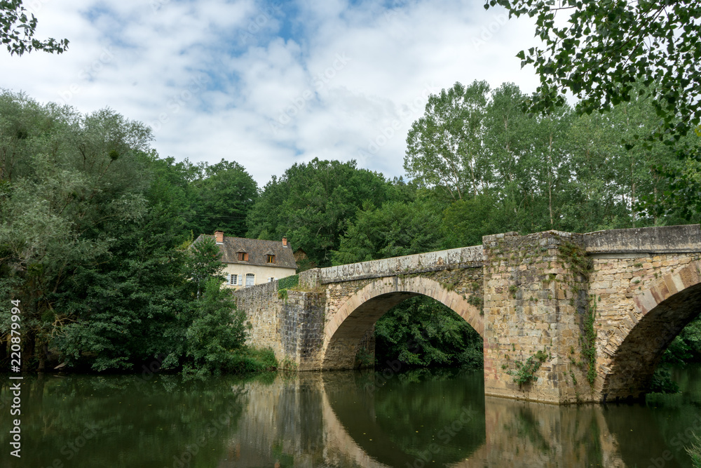 Bridge over aveyron river in France