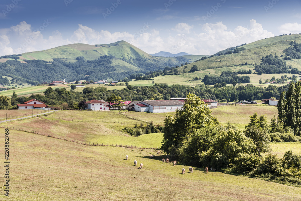 Valley and hill in the French Pyrenees. aquitaine france