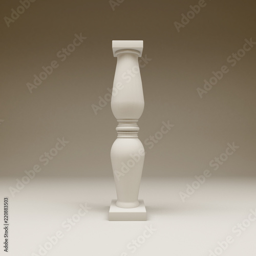White background with a balustrade (balusters)