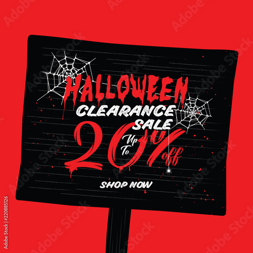 Halloween Clearance Sale Vol.2 20 percent heading design for banner or poster. Sale and Discounts Concept.