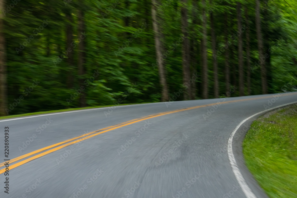 Motion Blur Driving Around Country Road Motion Blur Driving Around Country Road