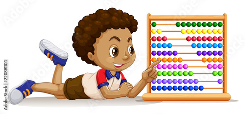 Boy with an abacus