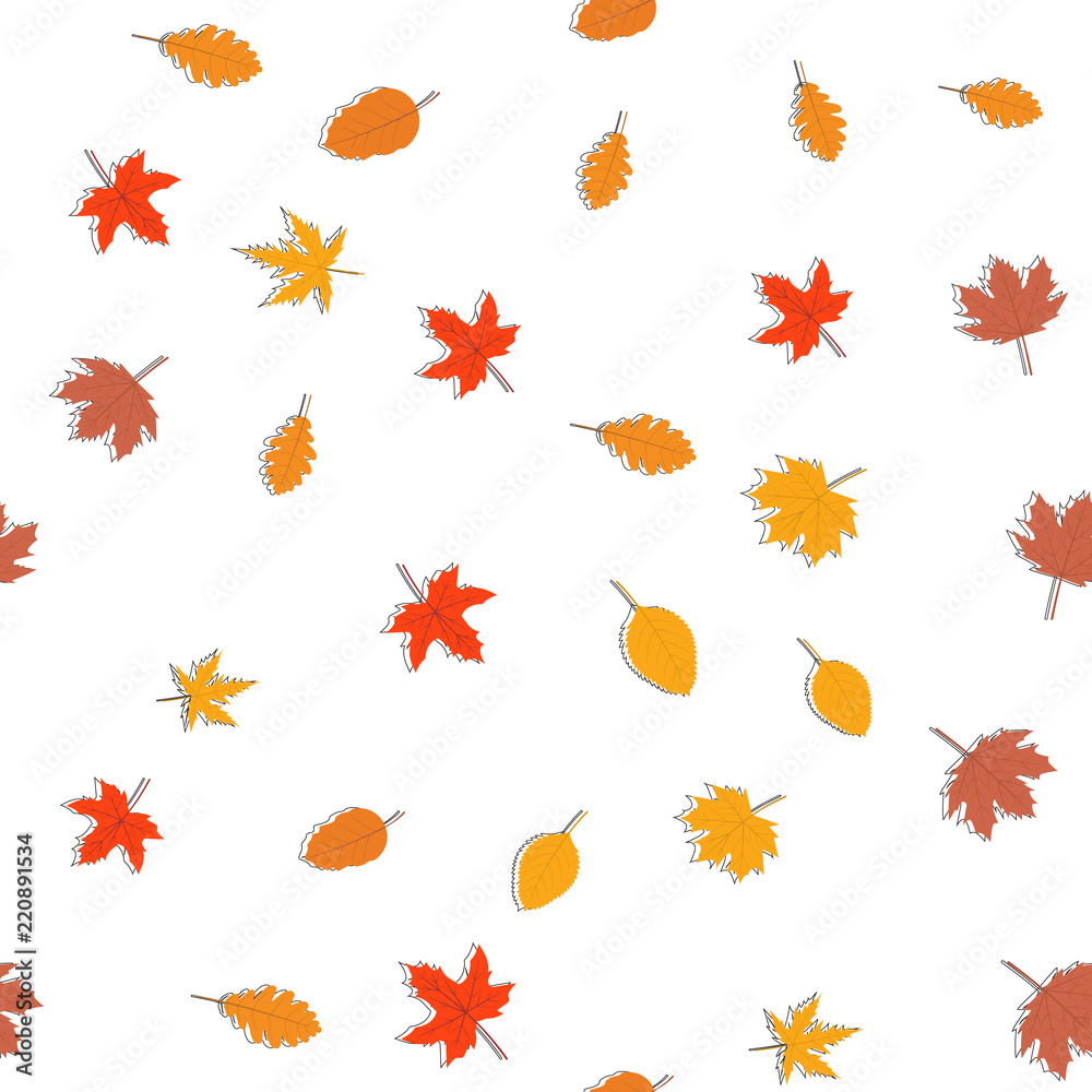 Seamless pattern with autumn leaves. Thanksgiving day. Vector. Seamless pattern with autumn leaves. Thanksgiving day. Vector.
