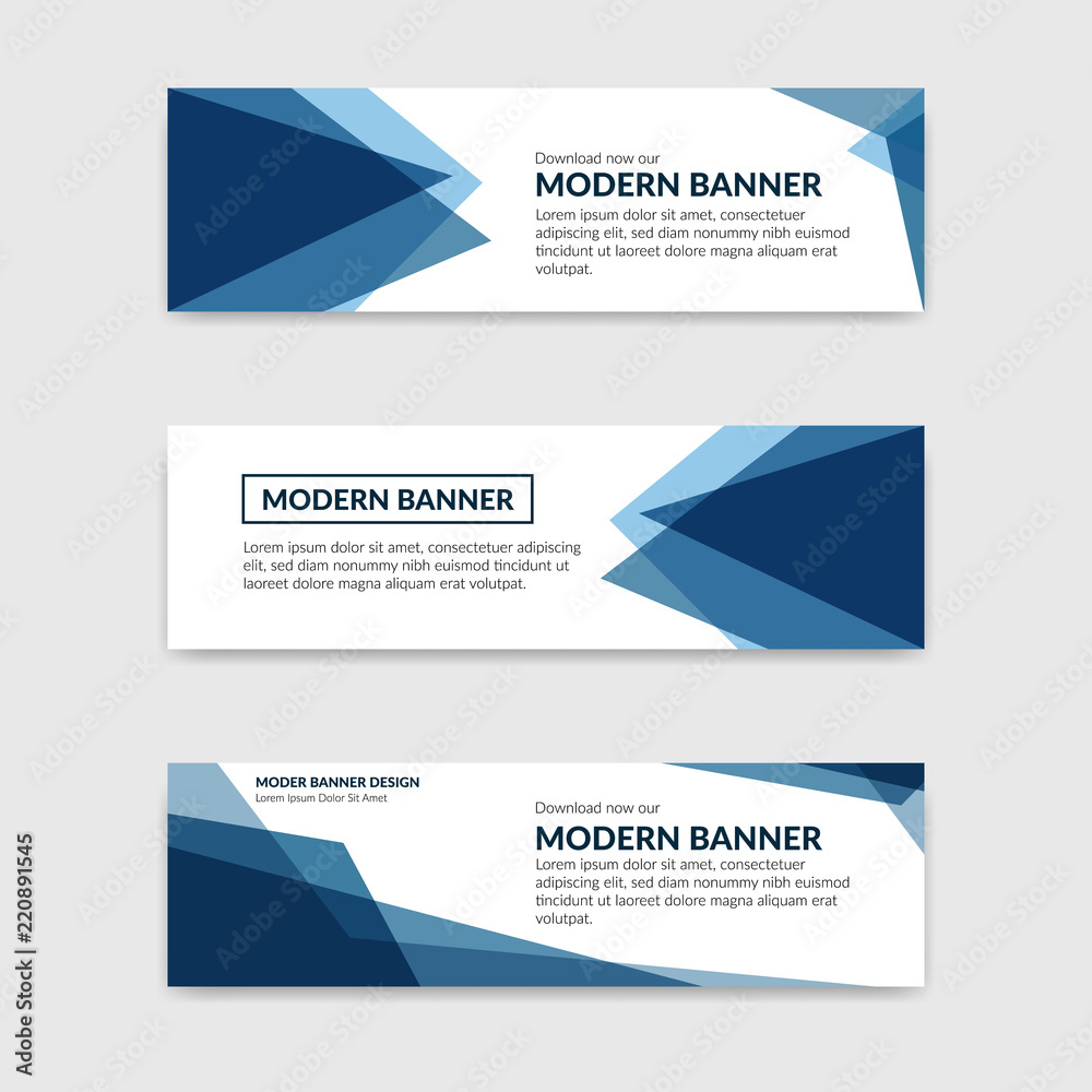Naklejka premium Blue Modern Company Banner design set. Banner Design eps 10 template