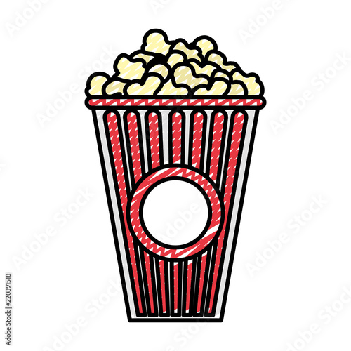 doodle delicious popcorn snack food in the box