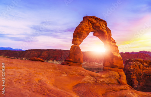  Delicate archat sunset,Arches National park,Utah,usa.  photo