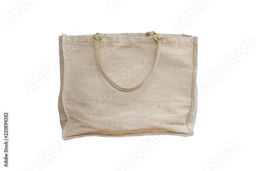 Jute tote bag isolated on white background with clipping path