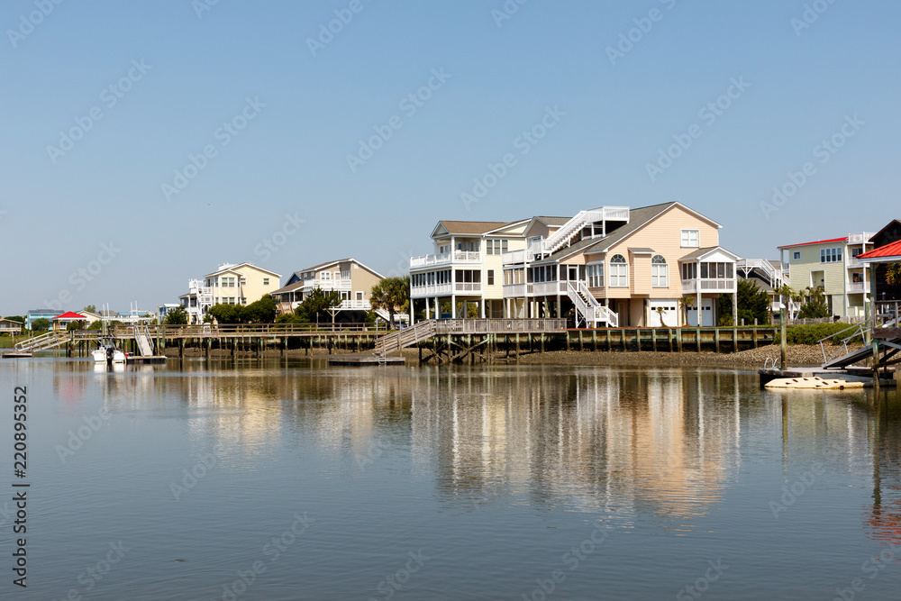 Luxury beach houses on the inter coastal waterway, Sunset Beach, North Carolina Luxury beach houses on the inter coastal waterway, Sunset Beach, North Carolina