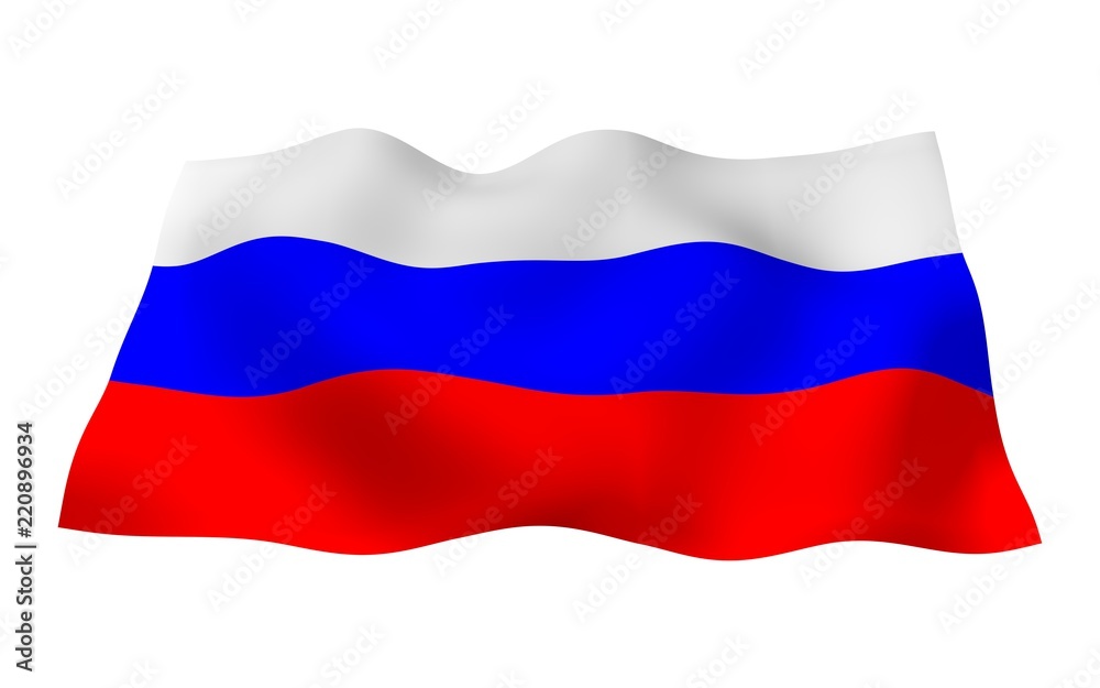 Waving flag of the Russian Federation. The National. State symbol of the Russia. 3D illustration Waving flag of the Russian Federation. The National. State symbol of the Russia. 3D illustration