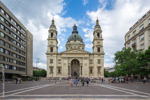The tourist are travelling at St. Stephen's Basilica in Budapest, Hungary