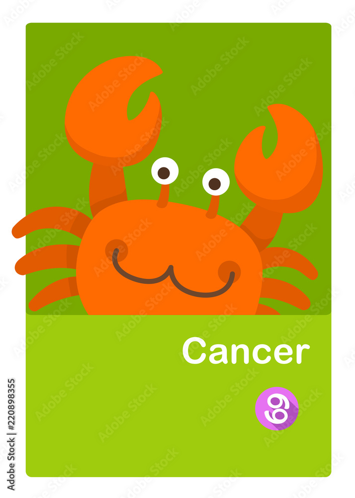 Illustration of isolated cancer vector. zodiac signs