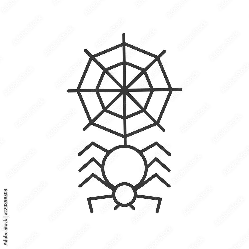 spider with spider web, halloween related icon spider with spider web, halloween related icon