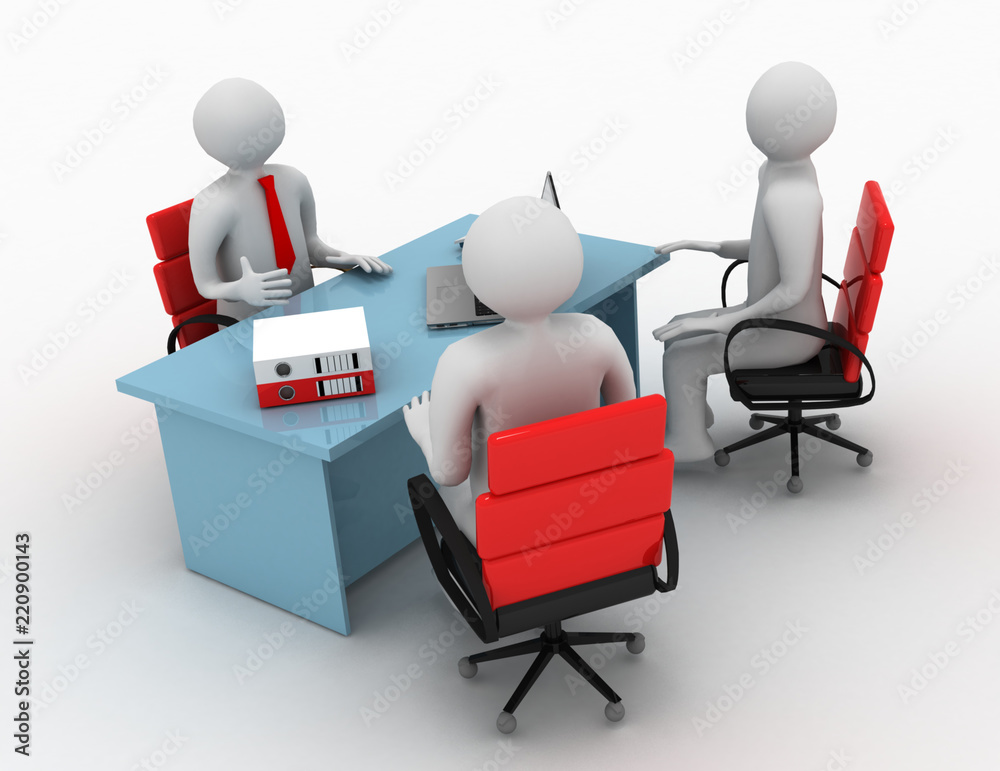 3d man, business meeting, job interview 3d man, business meeting, job interview