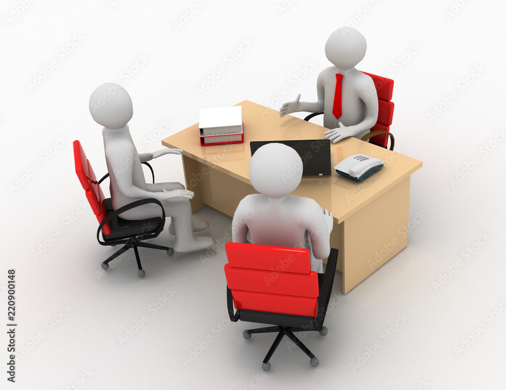 3d man, business meeting, job interview 3d man, business meeting, job interview