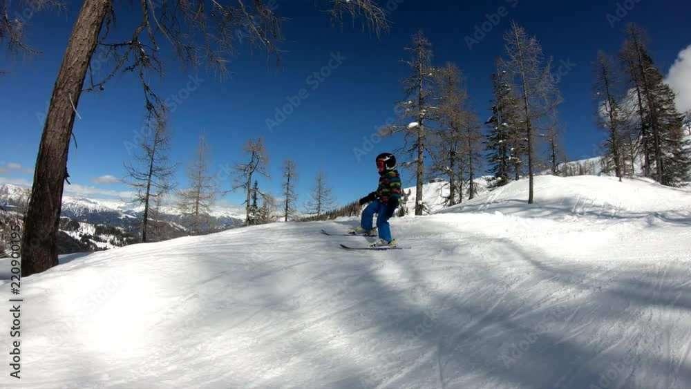 Little boy skiing.
A 5 year old child enjoys a winter holiday in the Alpine resort. Stabilized footage. Slow motion.
Little boy skiing.
A 5 year old child enjoys a winter holiday in the Alpine resort. Stabilized footage. Slow motion.