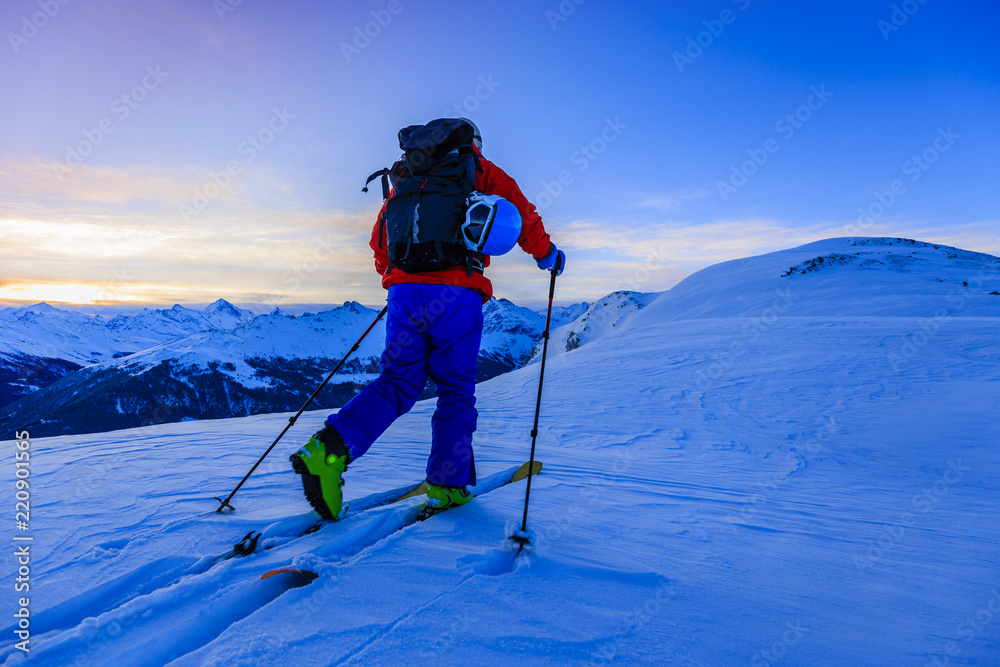 Skiing with amazing view of swiss famous mountains in beautiful winter snow Mt Fort. The matterhorn and the Dent d'Herens. In the foreground the Grand Desert glacier. Skiing with amazing view of swiss famous mountains in beautiful winter snow Mt Fort. The matterhorn and the Dent d'Herens. In the foreground the Grand Desert glacier.