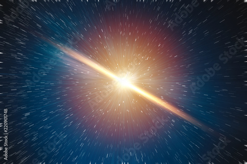 Galaxy explosion big bang of star universe illustration concept photo