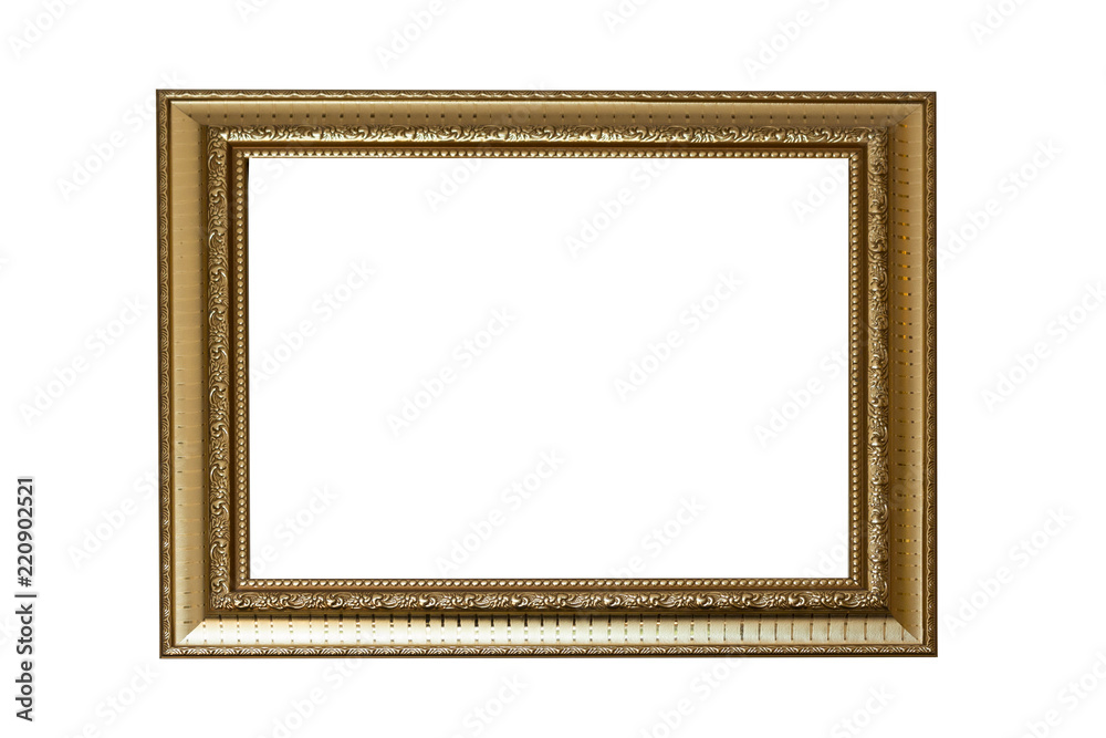Golden picture frame Isolated on white background. Golden picture frame Isolated on white background.