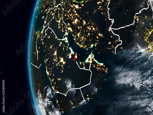 Qatar from space during night