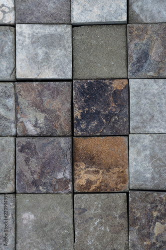 Colored stone tiles