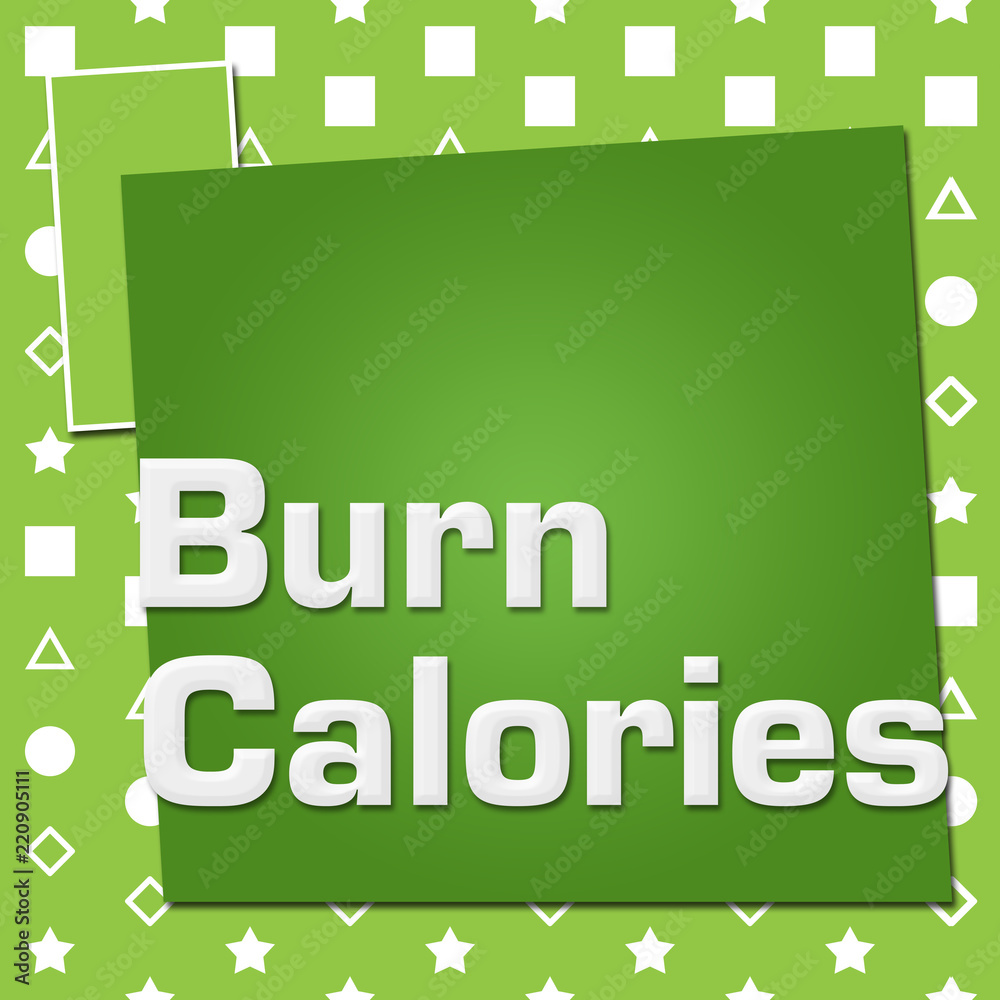 Fototapeta premium Burn Calories Green Basic Symbol Squares 
