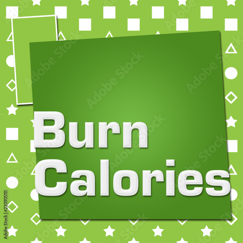 Burn Calories Green Basic Symbol Squares 