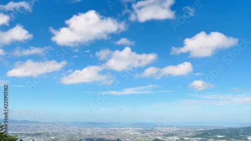 都市風景　福岡市　米の山展望台からの風景　タイムラプス