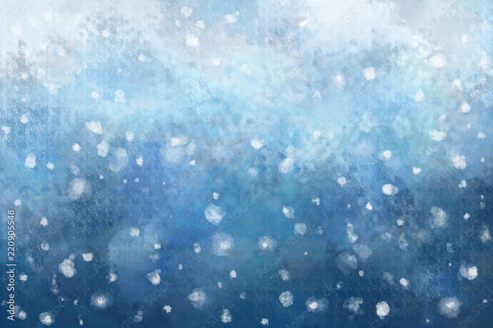 Snowing oil painting background