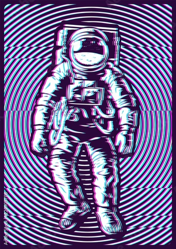 Concept illustration with glitch effect
