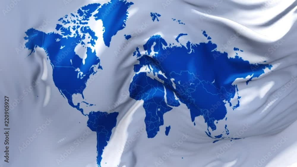 339. World Map Flag Waving in Wind Slow Motion Animation . 4K Realistic ...