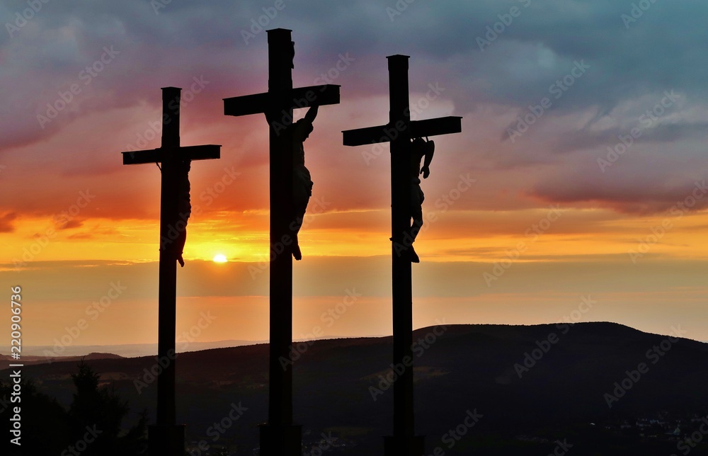 Sonnenuntergang am Kreuzberg, Rhön Sonnenuntergang am Kreuzberg, Rhön