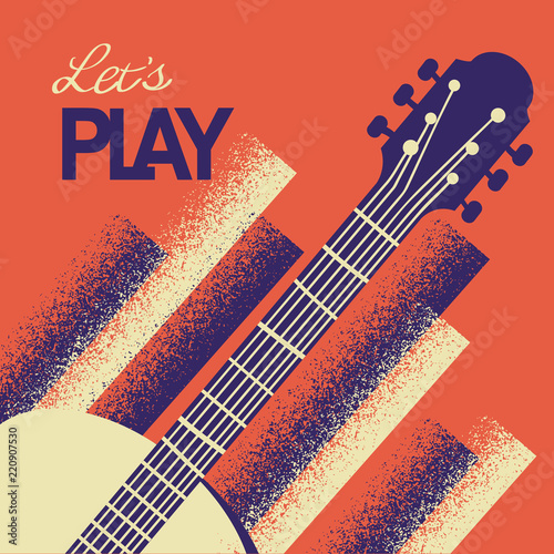 Photography Music concert background with acoustic guitar.