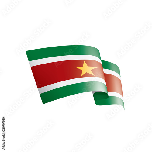 Suriname flag, vector illustration on a white background Free Download Suriname flag, vector illustration on a white background - GFXLoad