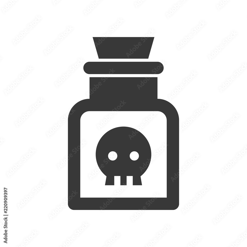 poison in jar, Halloween solid icon poison in jar, Halloween solid icon