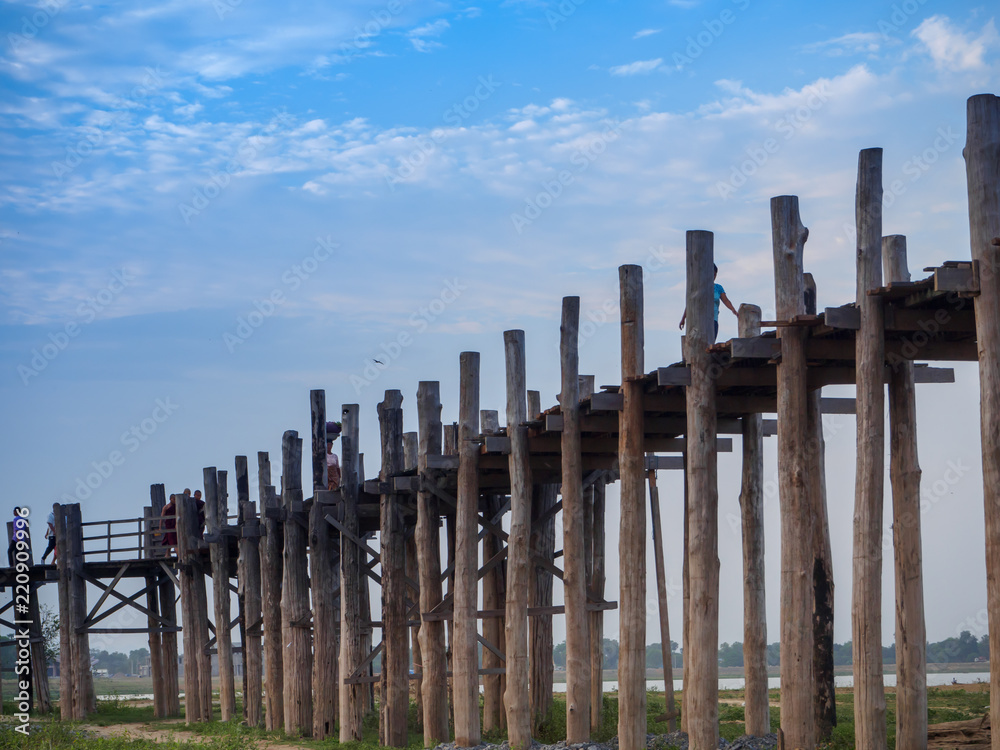Obraz premium U-Bein Bridge in Mandalay, Myanmar.